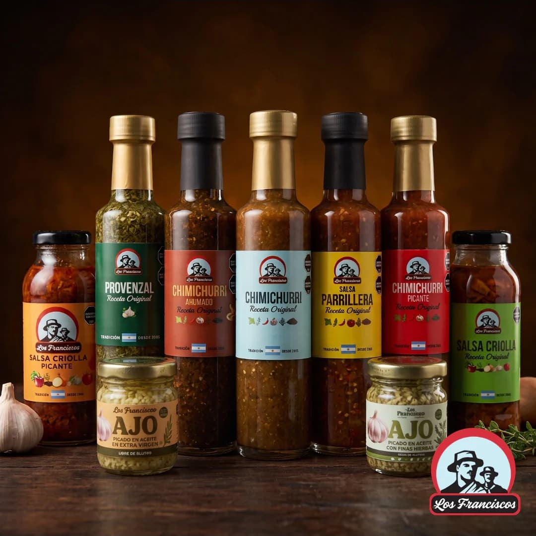 Línea completa de salsas y chimichurris Los Franciscos